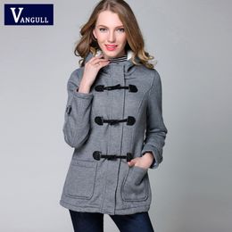 Winter Jacket Women Hooded Winter Coat Fashion Autumn Women Parka Horn Button Coats Abrigos Y Chaquetas Mujer Invierno 2015