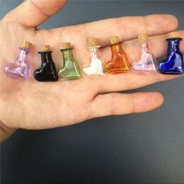 Mini Love Bottles Crafts with Nylon Rope Key Chains Mini Bracelets Jars Glass Bottles Crafts Colour 70pcs Free Shipping