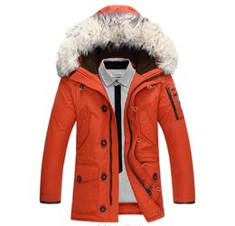 Fur Collar Hooded Mens White Duck Down Jacket Winter Coat Men Warm Parka Padded Men's Jackets Jaqueta Masculino WXF410