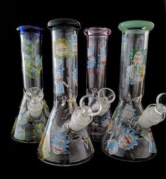 Oil Rigs Glass Bong 8inches Hookahs Heady Water Pipe Recycler Percolator Bubbler Small Colourful Beaker Bongs 18.8mm joint