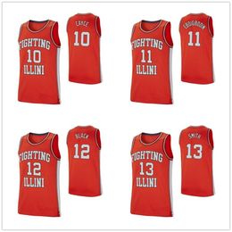 Illinois Fighting Illini 10 Drew Cayce Basketball Jersey 11 Greg Eboigbodin 12 Leron Black 13 Mark Smith Men's Stitched Custom Number Name