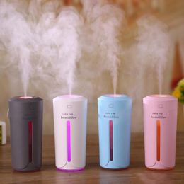 New 230ml Mini Air Humidifier USB Ultrasonic Humidifier Car Aroma Diffuser Electric Essential Oil Diffuser Cup 7 Color LED Night Lights