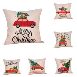 Christmas 45*45CM Sofa Pillowcase linen Pillow Cover Cushion Cover Decor Pillow Case christmas Decor Gift T10I0013