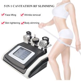 Multifunction ultrasonic cavitation slimming machine rf radio frequency sixpolar rf use for face and body two vacuum handles