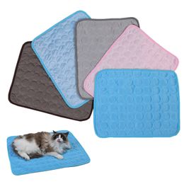 Summer Pet Ice Pad 5 Colors 6 Size Pet Cat Dog Ice Silk Pad Cat Cool Pad Cat Mattress Pet Supplies XD23551