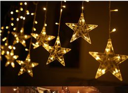2.5M Curtain Light LED Star Christmas Garland Outdoor/Indoor lighting String Fairy Lamp Wedding Holiday Party Decoration