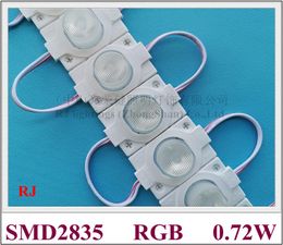 injection LED module light with lens RGB DC12V 50mm x 30mm SMD 2835 0.72W IP65 CE automatic color change do not need controller