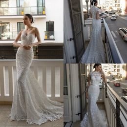 Julie Vino 2020 Mermaid Wedding Dresses Lace Sweetheart Boho Bridal Gowns with Jacket Sexy Beach Wedding Dress robes de mariée 3816