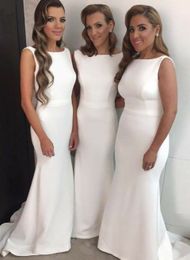 Ivory Mermaid Bridesmaid Dresses Open Back Elegant Long Maid Of Honour Dress Simple Prom Dress Wedding Guest Party Gowns