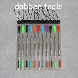 100pcs wax dabber tool Dab Tools with silicone tip and tubes for smoking Concentrate Dabbers Ego free DHL