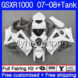 Glossy white hot Gifts +Tank For SUZUKI GSXR-1000 K7 GSX-R1000 GSXR 1000 07 08 301HM.25 GSXR1000 07 08 Bodywork GSX R1000 2007 2008 Fairings