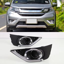 1 Pair LED Daytime Running Light Car Accessories Waterproof ABS 12V DRL Fog Lamp Decoration For Honda BR-V BRV 2016 2017