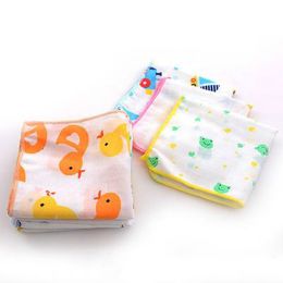 Kinderwaschlappen Taschentuch Baumwolle Handtuch Gaze Quadrat Baby Jungen gedruckt Speichel Handtuch Double Gaze dünnes kleines Taschentuch