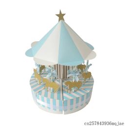 Chocolate Box Candy Boxes Creative Pink Blue Fairy Tale Carousel Gift Box Party Wedding Favours