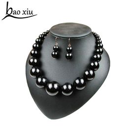 2020 fashion Pearl Choker Statement Necklace for Women Short Design 6 Colour Big Beads Necklace Statement Collier Party Jewellery