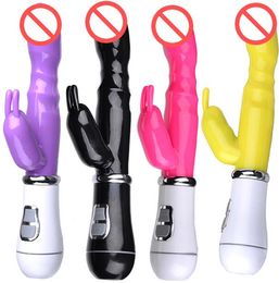 G-spot Vibrating Dildo Vibrator 10 Speeds Oral Clit Rabbit Vibrators Intimate Stimulate Massage Sex Toys For Women Colors by DHL