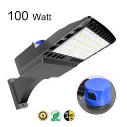 O estoque no parque de estacionamento de US + LED Shoebox ilumina 100W 150W 200W 300w IP66 Waterproof a luz exterior de pólo da rua com o UL DLC alistado