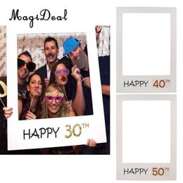 Photo Booth Personnalise Joyeux Anniversaire Anniversaire 1er 16 18 18 21 30 30e 40e 50eme 60eme Papier Cadre Photo Photo Booth Props Party Decoration Accessoires De Photobooth Fournitures De Loisirs Creatifs