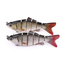 HENGJIA 2 Colours Segmented Jointed 6 Sections Plastic Hard bait 10cm 18g Crankbait Artificial Fishing lure with 2 Treble Hook 6#hook