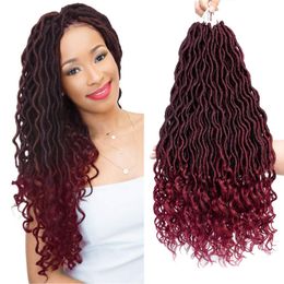 Goddess Locs Crochet Hair Wavy Curly Faux Locs Crochet Synthetic Hair Extensions Dreadlocks Crochet Locs Low Temperature Braiding Hair