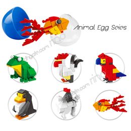 Animals Building blocks Series Twist Eggs Toys Penguin Frog Dog Macaw Bricks Toys 6 Styles Gifts