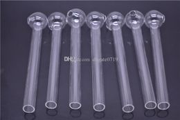 New Handmade 20cm Long pyrex oil Burner pipe glass tube glass oil burner pipe for smoking hand pipes