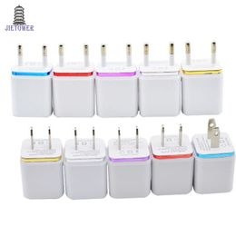 Colourful 2A+1A US Plug AC Power Adapter Home Trave Wall 2 port dual USB Charger for iPhone 4 5 6 plus for Samsung HTC 200pcs/lot