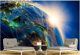 Custom 3d Mural Wallpaper Earth universe abstract beautiful minimalist nordic landscape TV Background 3D Mural Wall Paper