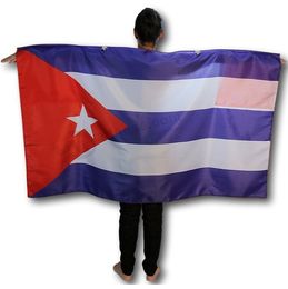 Cuba Flag Cape 3x5 ft Polyester Printed New Cuban Country National Body Flag Banner 90x150cm for Indoor Outdoor Use