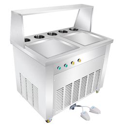 BEIJAMEI Commercial Fried Ice Cream Machine Fry Ice Cream Maker Thailand Ice Cream Roll Machine Single Double Pan