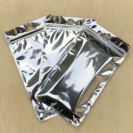 Silver Clear Poly Bags Foil Aluminium Silver Zipper Resealable Valve Plastic Retail Pack Package Bag Bag Retail Packaging