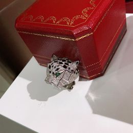 -Designer Mode S925 Sterling Silber und Zirkonia Stein gepflastert Leopard Ring 18K Gold Schmuck für Frauen oder Männer