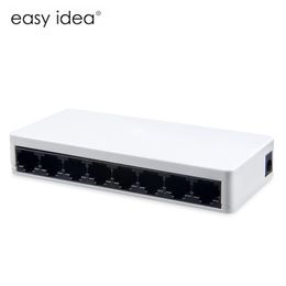 Freeshipping Mini Network Switch HUB 8 Ports 10/100Mbps Fast LAN Ethernet Network Switch Adapter + DC5V/500mA Power Supply