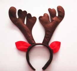 500pcs Christmas Antlers Headwear Reindeer Antlers Jingle Bells Hairband Christmas Horn Headband with Ears Deer Headband SN336