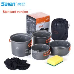 Camp Kitchen Portable Cookware Backpacking Cooking Kit Aluminium Bowl Pot Pan Set for Camping Hiking Travelling