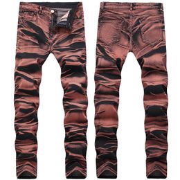 Men's Distressed Ripped Skinny Jeans Fashion Mens Jeans Slim Motorcycle Moto Biker Mens Denim Pants Hip Hop Men Jeans 1605