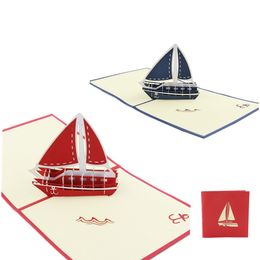 sailing boat Pop Up Cards Greeting Cards gift card for Congratulation, for Special Day, Birthday or Wedding Congratulation kids boys men