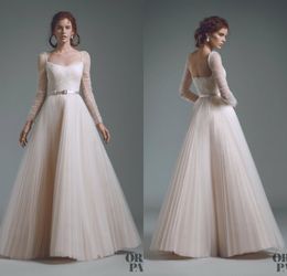 Elegant Evening Dresses Square Neck Tulle Long Sleeve A Line Floor Length Ruffles Prom Dress Custom Made Formal Occasion Gowns