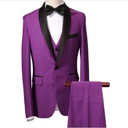 2021 New Men Suits Slim Custom Fit Tuxedo Bridegroom Business Dress Wedding Suit 3 pieces (jacket + pants + vest) Custom made