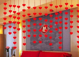 3M Happy Family Love Heart Curtain Non-woven Garland Flags Banner Wedding Decoration Birthday Party Supplies Red Bunting