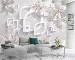 Custom 3D Photo Wallpaper Home Decor Fantasy Starlight Delicate Flowers Stylish and Simple Flower Silk Mural Wallpaper