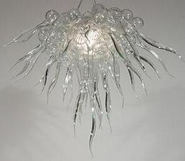 Lamps Hand Made Pendants Lamp Transparent Crystal Chandeliers Blown Murano Glass Chain Pendant Chandelier