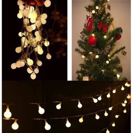 16 Feet 50 LED Outdoor Globe String Lights 8 Modes Battery Operated Frosted White Ball Fairy Light(dimmable, Ip65 Waterproof, Warm White)