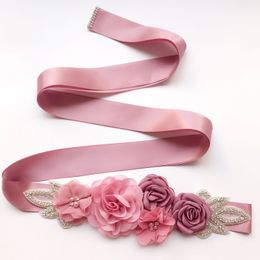 Wedding Accessories Bridal Wedding Belts Satin Flower Sash Woman Girl Sash Belt Wedding Sashes belt