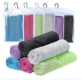 Double Layer Ice Cold Towel 90*30cm Sport Cooling Summer Sports Exercise Cool Quick Dry Soft Breathable Cooling Towel 3 Pack Choose HH7-809