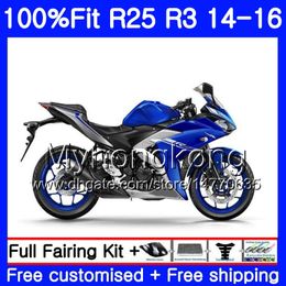 Injection For YAMAHA YZFR25 YZF R25 R3 2014 2015 2016 2017 240HM.27 YZF-R25 YZF-R3 R 25 Body YZFR3 Blue silver HOT 14 15 16 17 Fairings kit