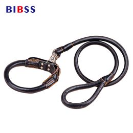 Thick PU Leather Dog Collar and Leashes Set Black/Red Brown Pets Walking Training Lead Leash For Big Large dogs Pitbull etc