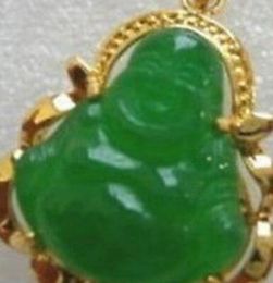 Necklace Jewelry green jade buddha pendant necklace + chain