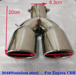 High quality stainless steel car mufflers,Exhaust pipe outlet decoration,silencer for Toyota CHR C-HR 2016-2021