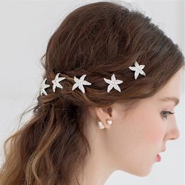 new fashion starfish silver plated bridal hairpins hair clip wedding hair jewelry U clip hot sale